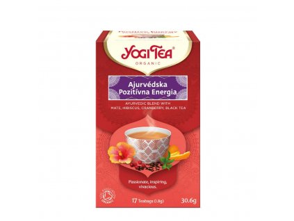 Yogi Tea Ajurvédska pozitívna energia porciovaný čaj 17 sáčkov spredu