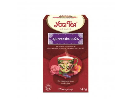 Yogi Tea Ajurvédska ruža porciovaný čaj 17 sáčkov spredu
