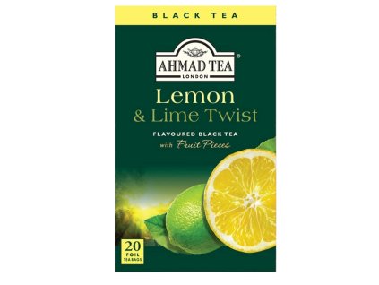 Ahmad Tea Lemon & Lime Twist porciovaný čaj 20 sáčkov spredu