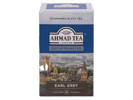 Ahmad Tea Earl Grey Decaffeinated porciovaný čaj 20 sáčkov spredu