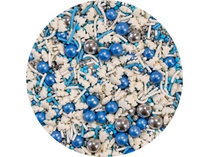 314312 4cake cukrove zdobeni bile a modre snow queen 80 g