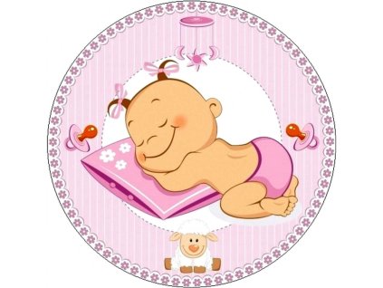 vyr 7564oplatek na tort chrzest dziewczynka 20cm