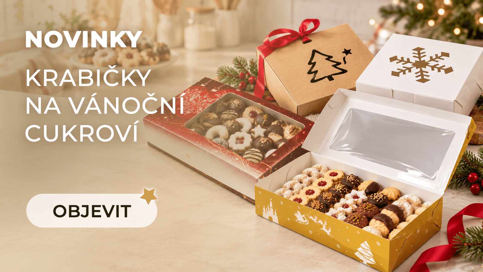 Nové vánoční krabičky na cukroví