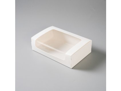Krabička na makronky bílá s okénkem 20x13x5,5cm