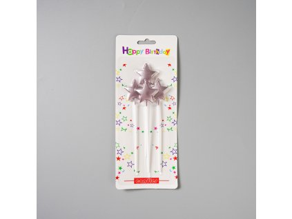 Dortová svíčka fialová zlatá 4ks