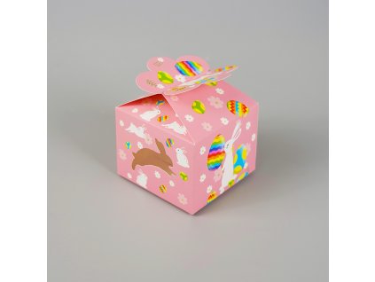 Velikonoční krabička růžová 10x10x7,5cm