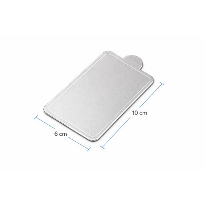 Podložka pod minidezerty stříbrná obdelník 10x6 cm