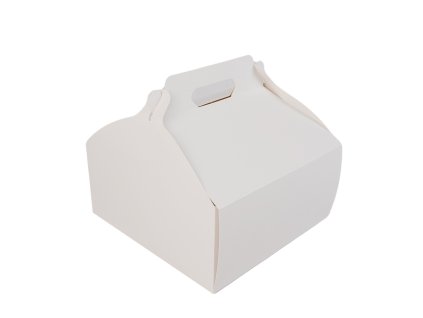 Dortová krabice bílá s uchytem 25x25x12cm (1)