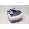 Dárkový box "srdce" pruhledné víko modrý 16x13x6cm