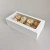 Bílá krabice s průhledným víkem na 8ks muffinů