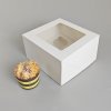 Bílá krabice s průhledným víkem na 4ks muffinů