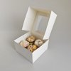 Bílá krabice s průhledným víkem na 4ks muffinů