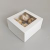 Bílá krabice s průhledným víkem na 4ks muffinů