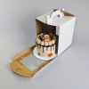 Cake star dortová krabice CINDY pevná bílá dvě okna 25x25x30cm