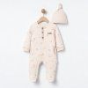 Dětské dupačky s čepičkou – Béžová (Rozměr 3-6M)
