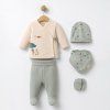 5dilný kojenecký set – Béžová / Mátová 159 350