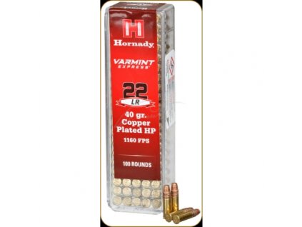 naboj kulovy hornady varmint express 22lr 40gr copper plated hp 100ks v baleni