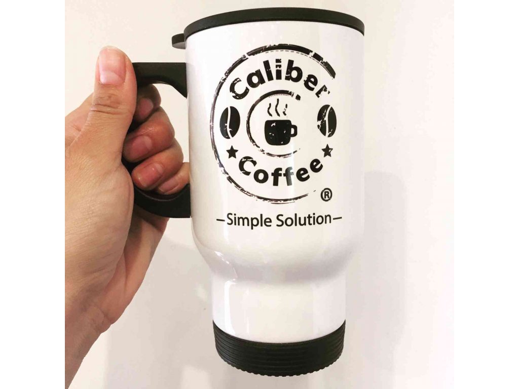 Caliber Coffee® termo bílý cestovní hrnek 0,4L - Caliber Coffee®