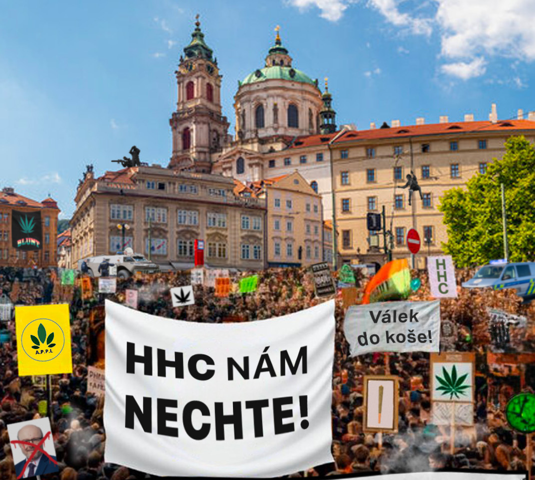 Demonstrace proti zavedení HHC a THCP na seznam zakázaných látek