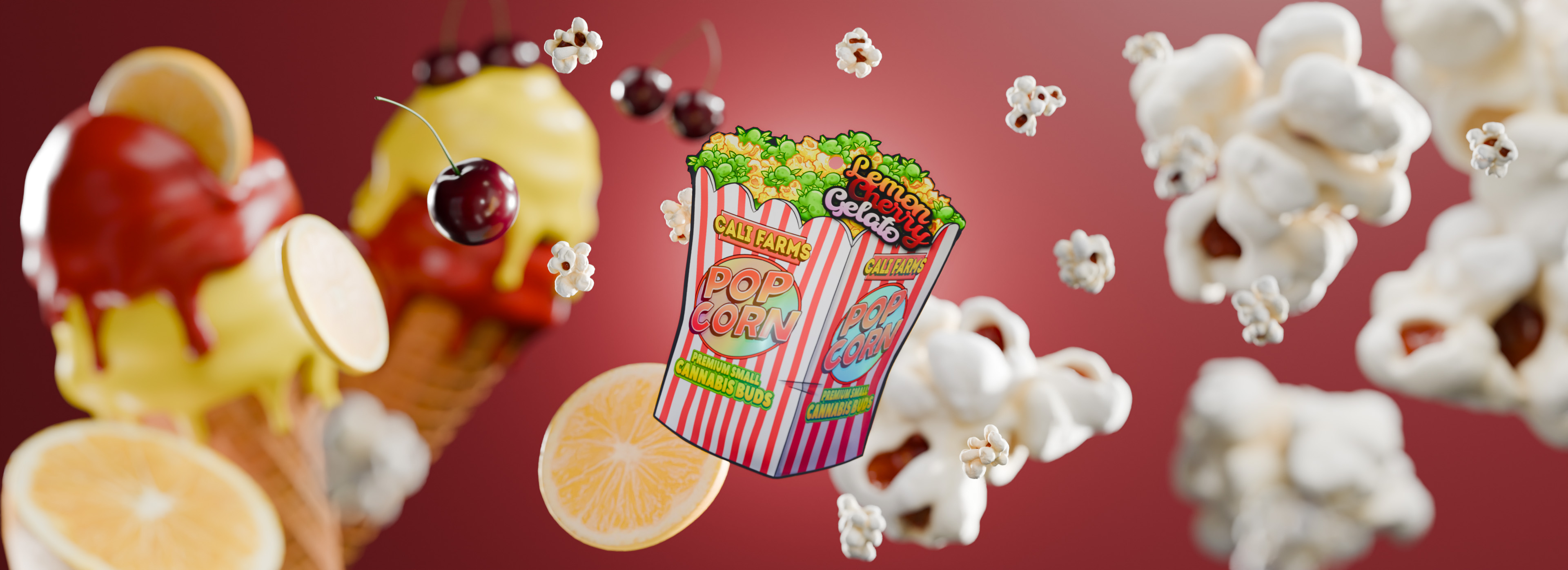 LEMON CHERRY GELATO POPCORN