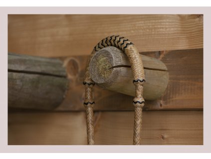 3/8 natural with black strings