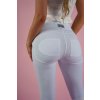 Vrúbkované double push up legíny biele