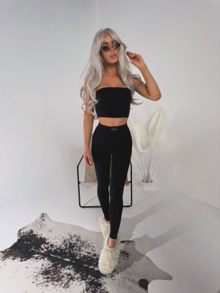 Rebrovaná súprava topu a legín skladom v 2 farbách 💣