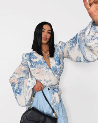 -15% s kódom BUNNY 🐰 Blúzka dostupná v 3 farbách ✨️ #bluzka #blúzka #dior #modrabluzka #modrytop