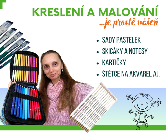 Barevné pastelky a štětce