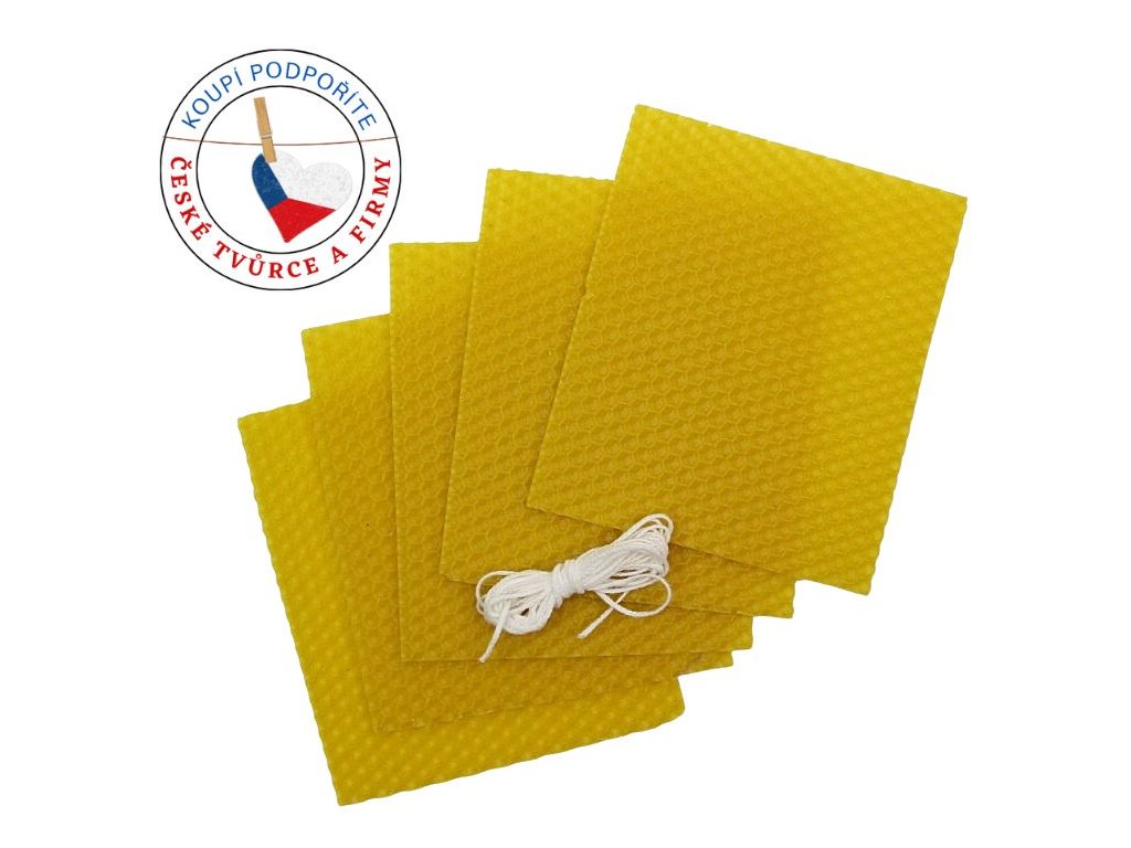 Včelí vosk - pláty mezistěny malé 10 x 9 cm / 8 ks - Kreativní potřeby a  materiál pro tvoření | CALIPO