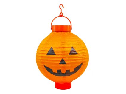 papírový lampion na baterie Halloween dýně