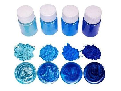 MICA práškové barvy sada modrá