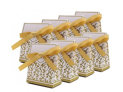 papírové dárkové krabičky Wedding zlaté