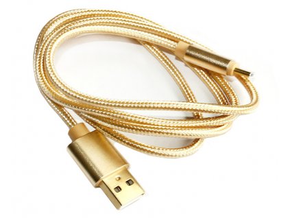 USB kabel nylon type C zlatý 02