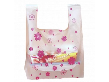 Plastové dárkové tašky s potiskem Květy1
