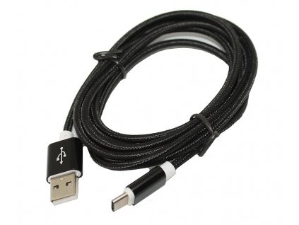 Nabíjecí datový kabel Type C nylonový černý 01