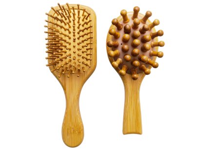 2 kartáče na vlasy a masáž BAMBOO NATURAL