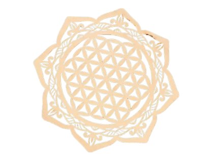 Dřevěný podložka Mandala a květ života 2