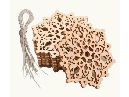 Dřevěné ozdoby dekorace Vločky