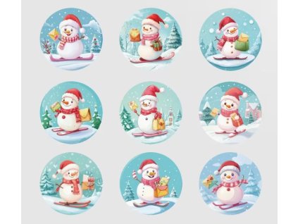 Samolepky Sněhuláci modré