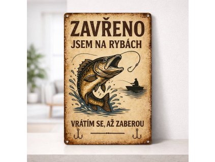 Informační vtipná cedule Pro rybáře