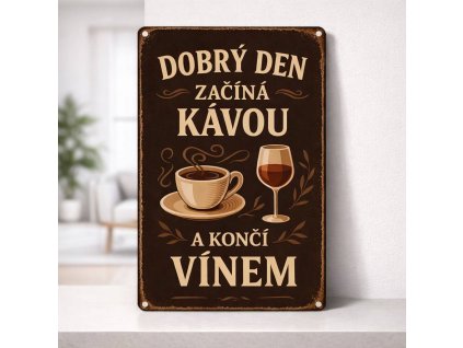 Cedulka Dobrý den s kávou