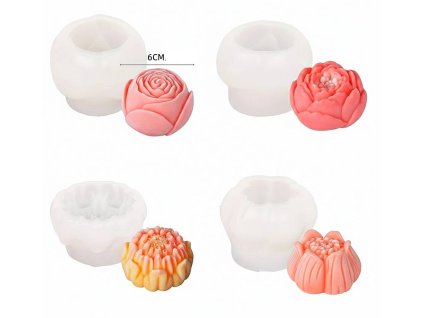 4x Silikonové formy sada Kytice