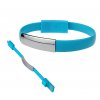 micro USB datový kabel iPhone náramek modrý 01