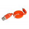 microUSB kabel svítící koncovky oranžový 01