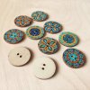 Dřevěné knoflíky malované BOHO 02