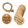 Papírové visačky ke zboží Hand Made hnědé 2