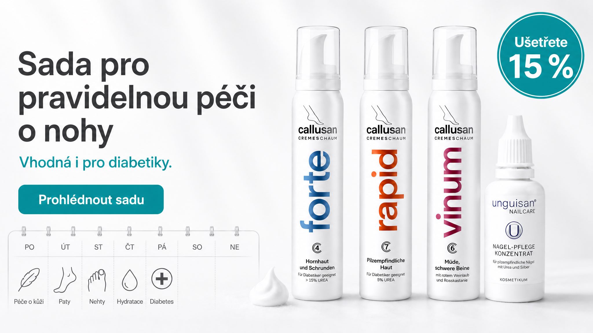 sada pro péči o nohy diabetiků
