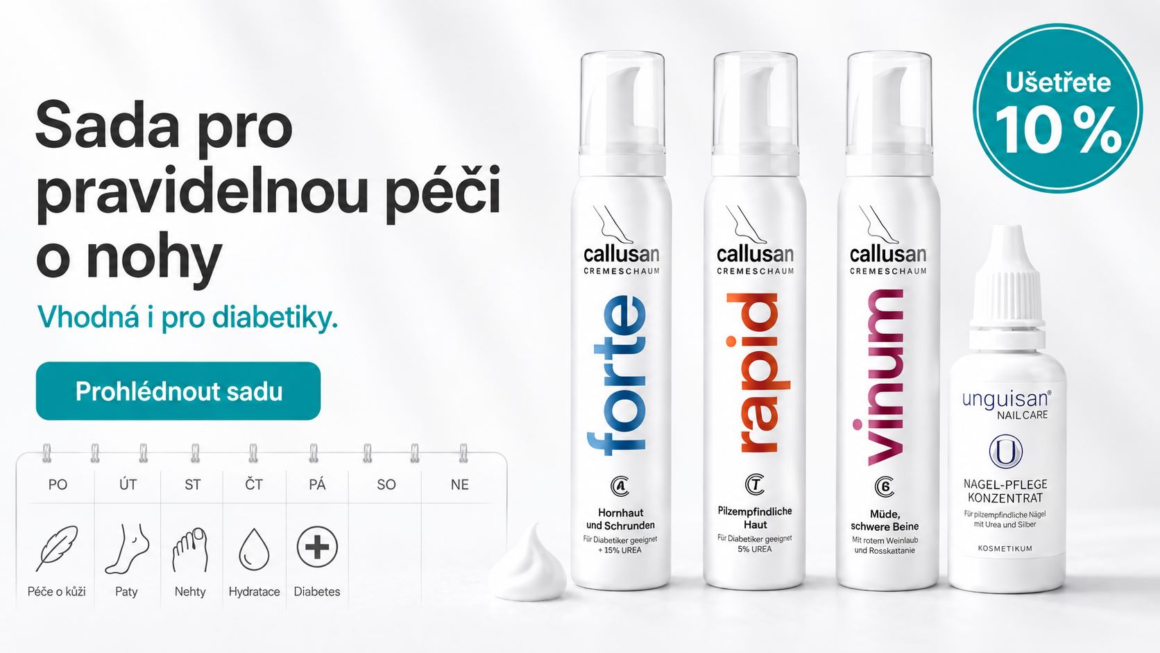 sada pro péči o nohy diabetiků