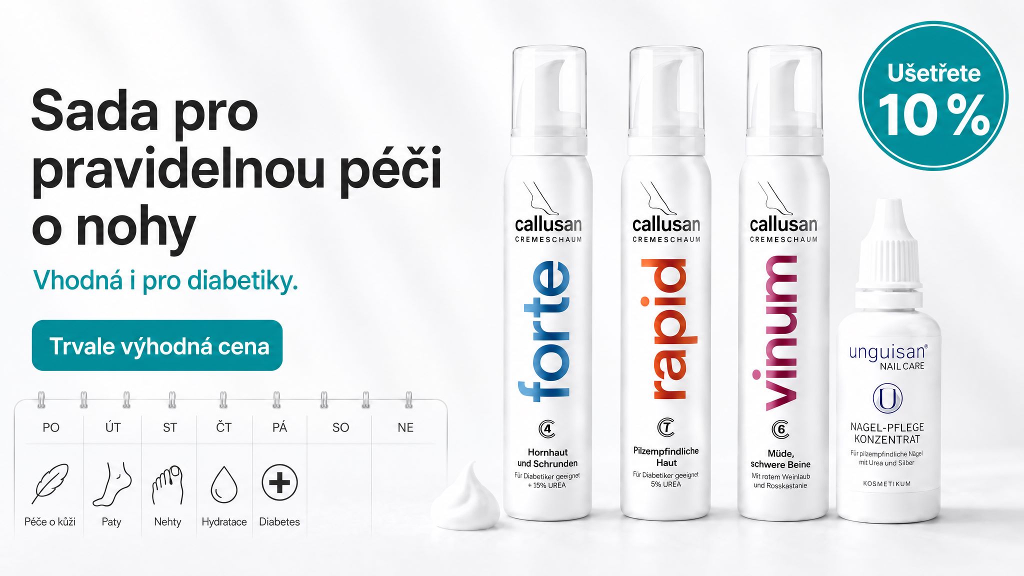 sada pro péči o nohy diabetiků